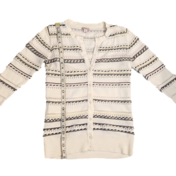 WOMENS Merona white with soft stripes of color cardigan size XS. - Picture 13 of 14
